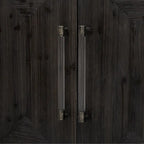 Wood Storage Cabinet 4-Door Sideboard with Brushed Doors, Kitchen Buffet Sideboard with Acrylic Handles for Kitchen
