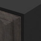 Wood Storage Cabinet 4-Door Sideboard with Brushed Doors, Kitchen Buffet Sideboard with Acrylic Handles for Kitchen