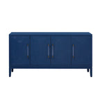 Wood Storage Cabinet 4-Door Sideboard with Brushed Doors, Kitchen Buffet Sideboard with Acrylic Handles for Kitchen