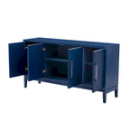 Wood Storage Cabinet 4-Door Sideboard with Brushed Doors, Kitchen Buffet Sideboard with Acrylic Handles for Kitchen