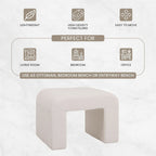 Vint 26 Modern Bench Upholstered in Velvet or Boucle With Padded Foam Seat for Living Room Bedroom Home Office