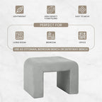 Vint 26 Modern Bench Upholstered in Velvet or Boucle With Padded Foam Seat for Living Room Bedroom Home Office