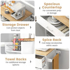 Gymax Rolling Kitchen Island Utility Kitchen Cart Storage Cabinet - See Details