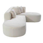 107.5 Polyester 4-Seat Corner Sofa with Curved Design & Wide Stitching
