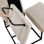 White 36.61 4-in-1 Convertible Corduroy Lounge Chair