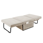 White 36.61 4-in-1 Convertible Corduroy Lounge Chair