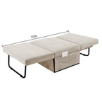 White 36.61 4-in-1 Convertible Corduroy Lounge Chair