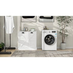 Modern Laundry Sorter Cabinet with Two Compartments and Removable Cloth Bags