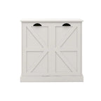 Modern Laundry Sorter Cabinet with Two Compartments and Removable Cloth Bags