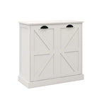 Modern Laundry Sorter Cabinet with Two Compartments and Removable Cloth Bags