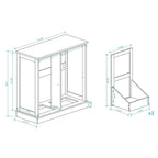 Modern Laundry Sorter Cabinet with Two Compartments and Removable Cloth Bags