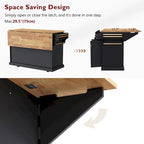 Rolling Kitchen Island with Drop Leaf, Kitchen Island Cart on Wheels, Moveable Island Table with 4 Doors Cabinet & 3 Drawers