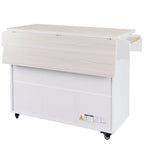 Kitchen Island with Trash Can Storage Cabinet, Rolling Kitchen Island on Wheels with Adjustable Shelf, Drop Leaf & Drawer