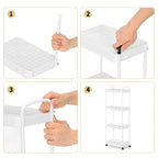 Storage Cart, Shelf Organizer Mobile Shelving, Multifunction Movable Storage Organizer