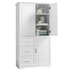 Tall and Wide Storage Cabinet with Doors for Bathroom/Office,Three Drawers - N/A