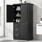 Tall and Wide Storage Cabinet with Doors for Bathroom/Office,Three Drawers - N/A