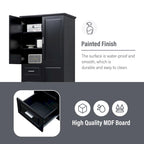 Tall and Wide Storage Cabinet with Doors for Bathroom/Office,Three Drawers - N/A