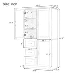 Tall and Wide Storage Cabinet with Doors for Bathroom/Office,Three Drawers - N/A