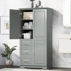 Tall and Wide Storage Cabinet with Doors for Bathroom/Office,Three Drawers - N/A