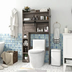 Gymax Over The Toilet Storage Cabinet w/ Sliding Barn Door Adjustable