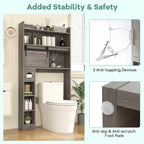Gymax Over The Toilet Storage Cabinet w/ Sliding Barn Door Adjustable