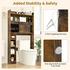 Gymax Over The Toilet Storage Cabinet w/ Sliding Barn Door Adjustable