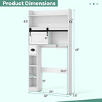 Gymax Over The Toilet Storage Cabinet w/ Sliding Barn Door Adjustable