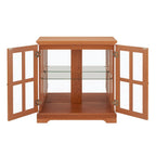 LED Glass Antique Curio Display Cabinet Showcase with Lattice Doors