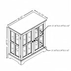 LED Glass Antique Curio Display Cabinet Showcase with Lattice Doors