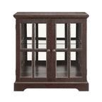 LED Glass Antique Curio Display Cabinet Showcase with Lattice Doors