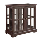 LED Glass Antique Curio Display Cabinet Showcase with Lattice Doors