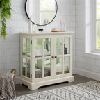LED Glass Antique Curio Display Cabinet Showcase with Lattice Doors