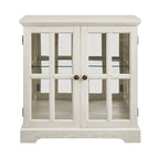 LED Glass Antique Curio Display Cabinet Showcase with Lattice Doors