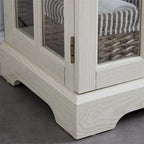 LED Glass Antique Curio Display Cabinet Showcase with Lattice Doors