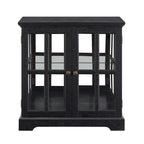 LED Glass Antique Curio Display Cabinet Showcase with Lattice Doors
