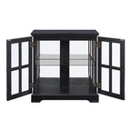 LED Glass Antique Curio Display Cabinet Showcase with Lattice Doors