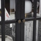 LED Glass Antique Curio Display Cabinet Showcase with Lattice Doors