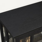 LED Glass Antique Curio Display Cabinet Showcase with Lattice Doors