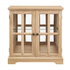 LED Glass Antique Curio Display Cabinet Showcase with Lattice Doors