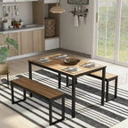 Rhese Transitional Metal 3-Piece Dining Table Sets by