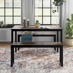 Rhese Transitional Metal 3-Piece Dining Table Sets by