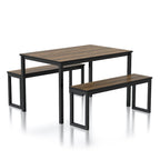 Rhese Transitional Metal 3-Piece Dining Table Sets by