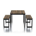 Rhese Transitional Metal 3-Piece Dining Table Sets by