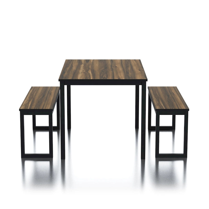 Rhese Transitional Metal 3-Piece Dining Table Sets by