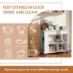Futzca Kitchen Island on Wheels with Large Work Countertop