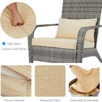 AECOJOY Patio Chairs High Back Wicker Outdoor Dining Chair(Set of 2)
