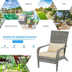 AECOJOY Patio Chairs High Back Wicker Outdoor Dining Chair(Set of 2)