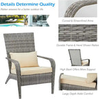 AECOJOY Patio Chairs High Back Wicker Outdoor Dining Chair(Set of 2)