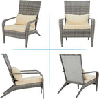 AECOJOY Patio Chairs High Back Wicker Outdoor Dining Chair(Set of 2)