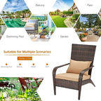 AECOJOY Patio Chairs High Back Wicker Outdoor Dining Chair(Set of 2)